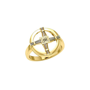 Saint Brigids Cross 14K Gold Ring GRI2293 - Jewelry